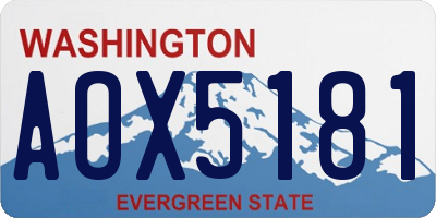 WA license plate AOX5181