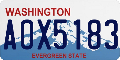 WA license plate AOX5183