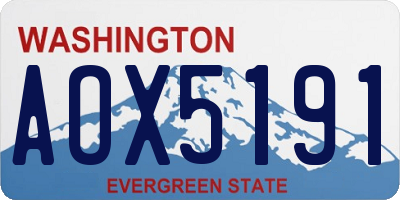 WA license plate AOX5191