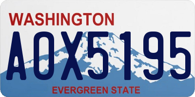 WA license plate AOX5195