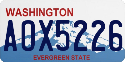 WA license plate AOX5226