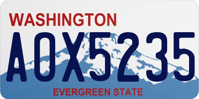 WA license plate AOX5235