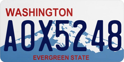 WA license plate AOX5248