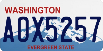 WA license plate AOX5257