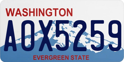 WA license plate AOX5259