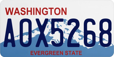 WA license plate AOX5268