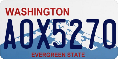 WA license plate AOX5270