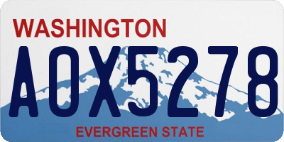 WA license plate AOX5278