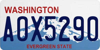 WA license plate AOX5290