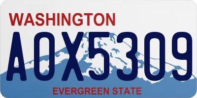 WA license plate AOX5309