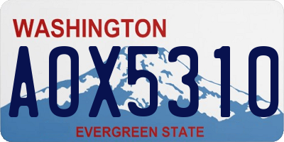 WA license plate AOX5310