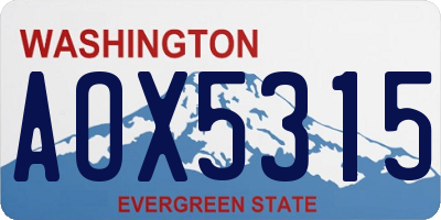 WA license plate AOX5315