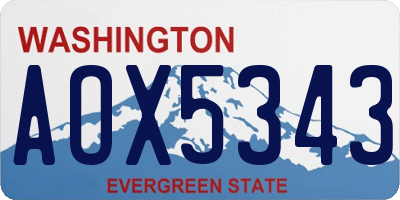 WA license plate AOX5343