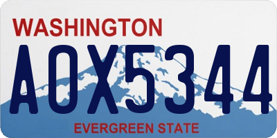 WA license plate AOX5344