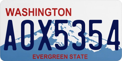 WA license plate AOX5354