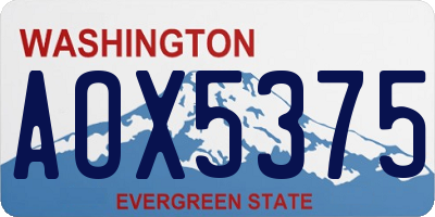 WA license plate AOX5375