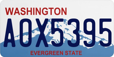 WA license plate AOX5395