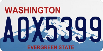 WA license plate AOX5399