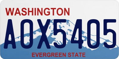 WA license plate AOX5405