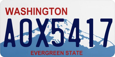 WA license plate AOX5417