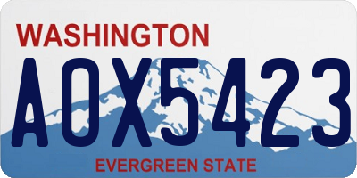 WA license plate AOX5423