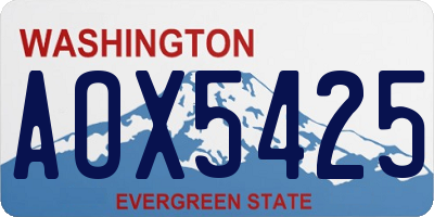 WA license plate AOX5425
