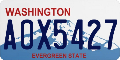 WA license plate AOX5427
