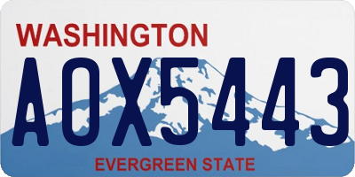 WA license plate AOX5443