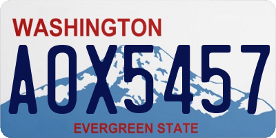 WA license plate AOX5457