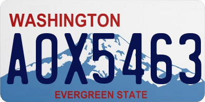 WA license plate AOX5463