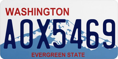 WA license plate AOX5469