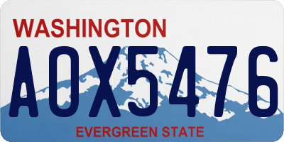 WA license plate AOX5476