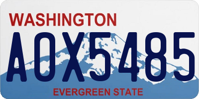 WA license plate AOX5485