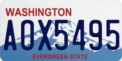 WA license plate AOX5495