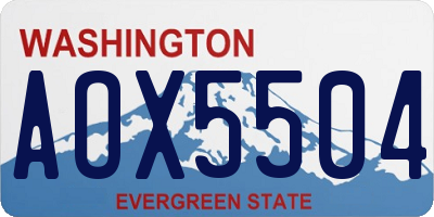 WA license plate AOX5504