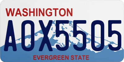 WA license plate AOX5505