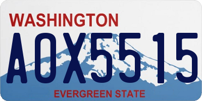 WA license plate AOX5515