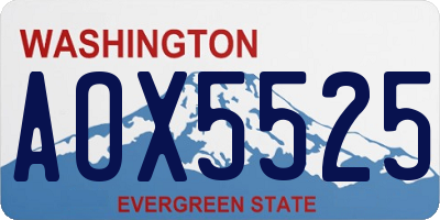 WA license plate AOX5525