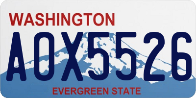 WA license plate AOX5526