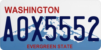 WA license plate AOX5552