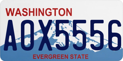 WA license plate AOX5556
