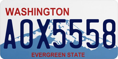 WA license plate AOX5558