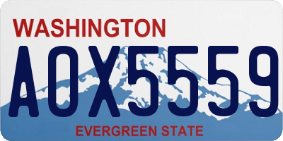WA license plate AOX5559