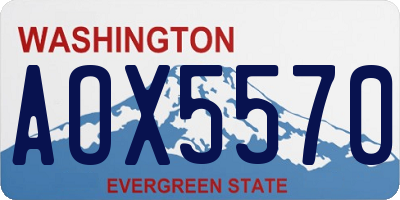 WA license plate AOX5570