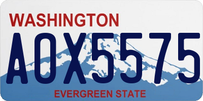 WA license plate AOX5575