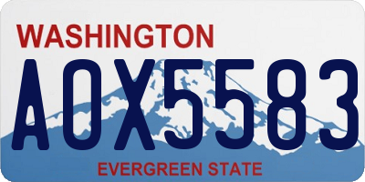 WA license plate AOX5583