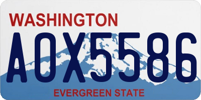 WA license plate AOX5586