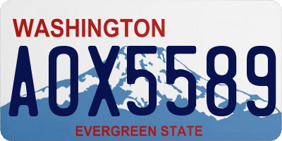 WA license plate AOX5589