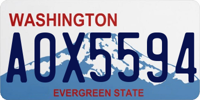 WA license plate AOX5594