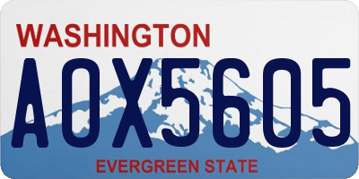 WA license plate AOX5605